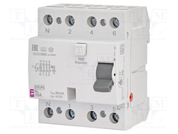 RCD breaker; Inom: 16A; Ires: 30mA; Poles: 4; 400V,415V; IP20; EFI