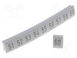 Markers for rail connectors; Label symbol: 51-60; push-in; 5mm