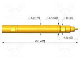Test needle; plug-in