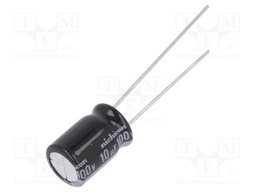 Capacitor: electrolytic; THT; 10uF; 100VDC; Ø8x11.5mm; Pitch: 3.5mm