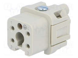 Connector: HDC; female; HTS HA; PIN: 5; 4+PE; size 1; 10A; 250V