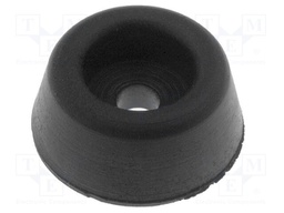Foot; H: 7.1mm; black; rubber; Dim: Ø15.9mm; Cutout: Ø3.2mm; -40÷50°C
