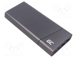 Re-battery: powerbank; 26800mAh; 3A; Colour: black; Sockets: 4