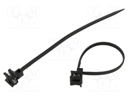 Cable tie; with holder; L: 180mm; W: 4.8mm; black; Grip capac: 1÷3mm