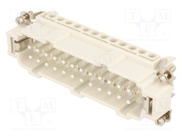 Connector: HDC; contact insert; male; S-E; PIN: 24; 24+PE; size 24B