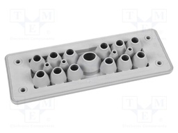 Multigate grommet; black; Holes no: 17; -40÷90°C; UL94V-0; IP66