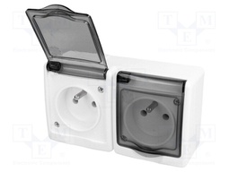 Connector: AC supply; socket; Layout: 2P+PE; white; 250VAC; 16A