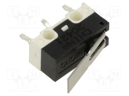Microswitch, Medical, Subminiature, Straight Lever, SPDT, Through Hole, 3 A