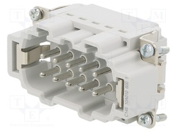 Connector: HDC; contact insert; male; C146; PIN: 10; 10+PE; size E10