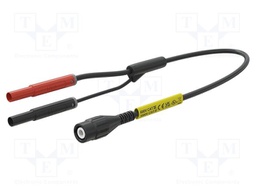 Test lead; BNC plug,banana plug 4mm x2; insulated; Len: 1.6m