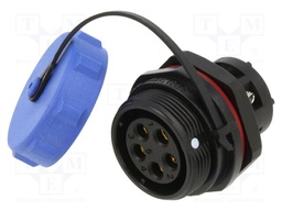 Connector: circular; socket; female; PIN: 5; IP68; SP21; 30A; 500V