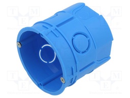 Enclosure: junction box; Ø: 63mm; plaster embedded; IP20; blue