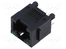 Socket; RJ45; PIN: 8; with LED; Layout: 8p8c; on PCBs,PCB snap; THT