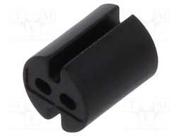 Spacer sleeve; LED; Øout: 4mm; ØLED: 3mm; L: 4.8mm; black; UL94V-0