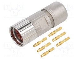 Connector: M23; plug; PIN: 6; female; crimped; for cable; straight