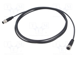 Cable: for sensors/automation; plug; PIN: 4; M12 male,M12 female