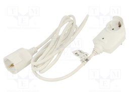Extension lead; Sockets: 1; white; 3m; 16A