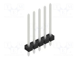 Connector: pin strips; pin header; male; PIN: 5; 2.54mm; THT; 1x5
