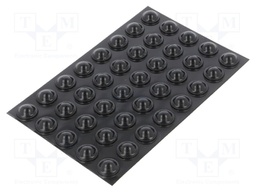 Self-adhesive foot; H: 6.4mm; black; polyurethane; Dim: Ø15.9mm