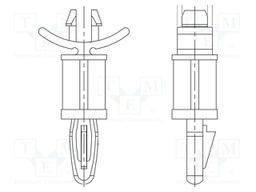 PCB distance; polyamide 66; L: 4.8mm; latch/latch; Colour: natural
