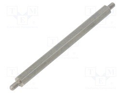 Screwed spacer sleeve; 70mm; Ext.thread: M3; hexagonal