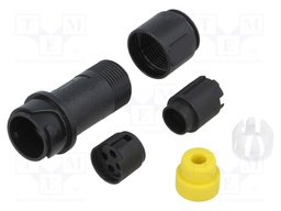 Connector: circular; plug; male; PIN: 4; w/o contacts; for cable
