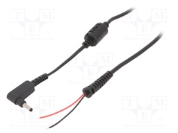 Cable; wires,DC 4,0/1,35 plug; angled; 0.5mm2; black; 1.2m