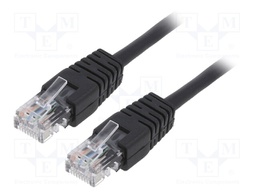 Patch cord; U/UTP; 5e; stranded; CCA; PVC; black; Len: 3m; 26AWG