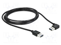 Cable; USB 2.0; gold-plated; 1m; black; 24AWG,28AWG; 480Mbps