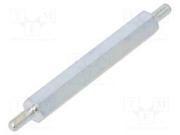Screwed spacer sleeve; 35mm; Ext.thread: M2,5; hexagonal; steel