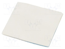 Tape: heat transfer; W: 30mm; L: 30mm; Thk: 1mm; 2W/mK; grey; 10kV; 1s.