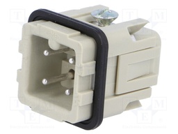 Connector: HDC; male; CK/MK; PIN: 4; 3+PE; size 21.21; 10A; 250V