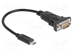 USB to RS232 converter; D-Sub 9pin plug,USB C plug; 0.25m