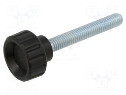 Knob; Ø: 20mm; Ext.thread: M6; 40mm; H: 16mm; polyamide; knurled