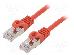Patch cord; F/UTP; 6; stranded; CCA; PVC; red; Len: 0.5m; RJ45 plug