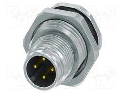 Connector: M12; socket; PIN: 4; male; 250V; straight; THT; A code