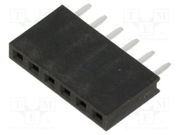 PCB Receptacle, Board-to-Board, 2.54 mm, 1 Rows, 6 Contacts, Through Hole Mount, M20 Series