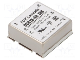 Converter: DC/DC; 15W; Uin: 18÷76V; 15VDC; Iout: 1A; 25.4x9.9x25.4mm