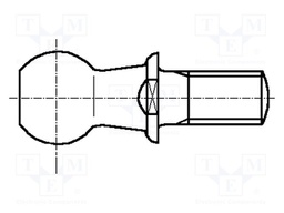Angle joint studs; M6; steel; 10mm