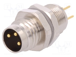 Connector: M8; male; PIN: 3; for panel mounting,rear side nut