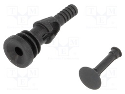 Fastener for fans and protections; plastic; Colour: black; 4.5mm