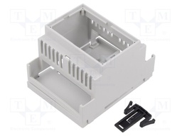 Enclosure: for DIN rail mounting; light grey; No.of mod: 4