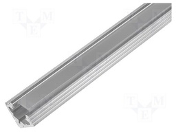 Profiles for LED modules; mat; angular; L: 2m; aluminium; 45°