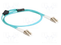 Fiber patch cord; OM3; LC/PC,both sides; 1m; 50/125um; LSZH; beige