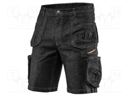 Protective shorts; Size: M; black; DENIM; 410g/m2