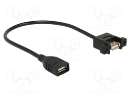 Cable; USB 2.0; USB A socket,both sides; gold-plated; 0.25m