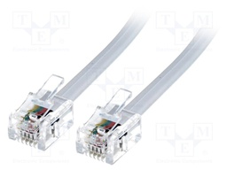 Cable: telephone; RJ11 plug,both sides; 10m; white