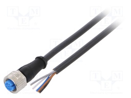 Connection lead; M12; PIN: 5; straight; 2m; plug; 125VAC; 4A; IP67