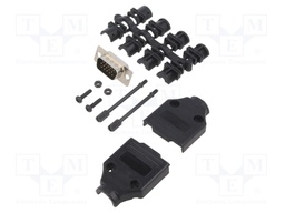 D-Sub HD; PIN: 15; plug; male; for cable; straight; soldering