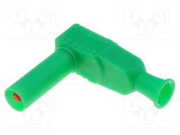 Plug; 4mm banana; 20A; 1kVAC; green; insulated; 2.5mm2; on cable